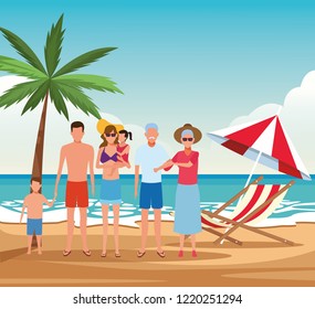 vacation on the beach family
