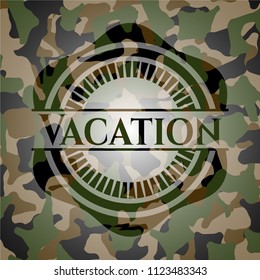 Vacation on camouflage pattern