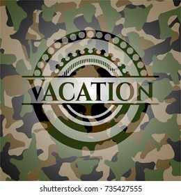 Vacation on camouflage texture
