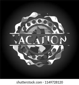 Vacation on grey camouflage pattern