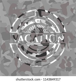 Vacation on grey camouflaged pattern