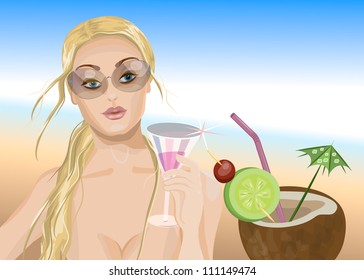 Vacation on an island. File EPS(10)