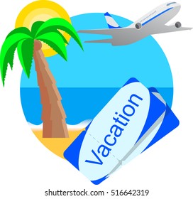 Vacation on the sea vector illustration