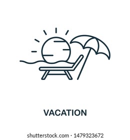 Vacation outline icon. Thin line concept element from tourism icons collection. Creative Vacation icon for mobile apps and web usage.