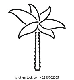 Vacation palm tree icon outline vector. Coconut leaf. Summer plant