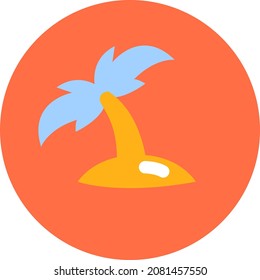 Ferienpalme, Illustration, Vektorgrafik, auf weißem Hintergrund.