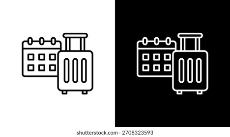 Vacation Planning White Icon Set Design