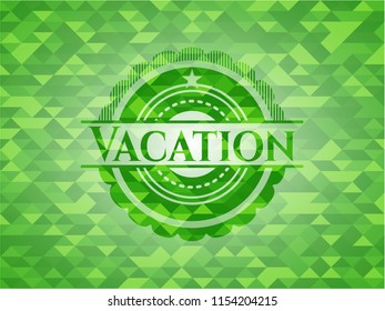 Vacation realistic green mosaic emblem