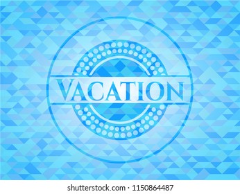 Vacation realistic sky blue emblem. Mosaic background