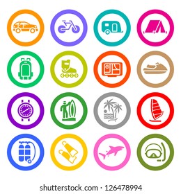 Vacation, Recreation & Travel, icons set. Sport, Tourism. Vector illustration