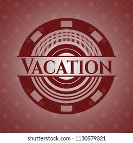 Vacation red emblem. Retro