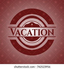 Vacation red emblem. Retro