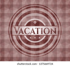 Vacation red geometric emblem. Seamless.