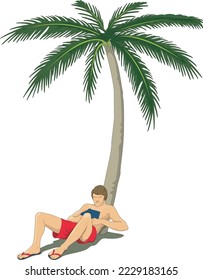 Urlaub Entspannung am Strand Vektorgrafik