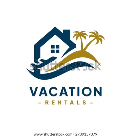 Vacation Rental Logo Design Vector. Concept of travel guide services, accommodation search agencies, and vacation properties.