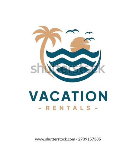 Vacation Rental Logo Design Vector. Concept of travel guide services, accommodation search agencies, and vacation properties.