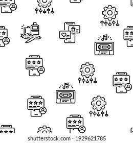 Vacation Rentals Place Vector Seamless Pattern Thin Line Illustration