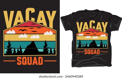 Vacation Retro Vintage T-shirt Design. This design is ideal for prints, t-shirt, mug, poster, and many other tasks. 