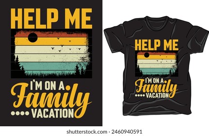 Vacation Retro Vintage T-shirt Design. This design is ideal for prints, t-shirt, mug, poster, and many other tasks. 
