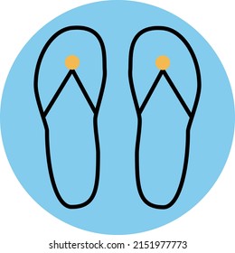 Vacation sandals, illustration, vector on a white background.
