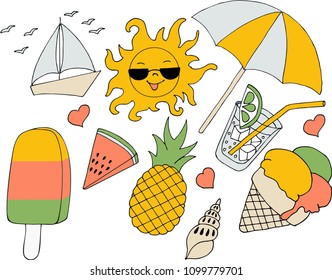 Vacation at sea. Vector illustration