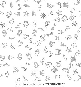 Vacation Seamless Pattern for printing, wrapping, design, sites, shops, apps