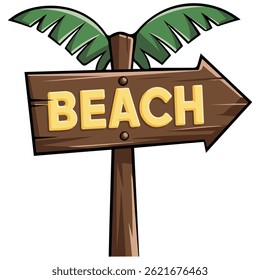 vacation signpost travel summer theme isolated vector illustration on white background