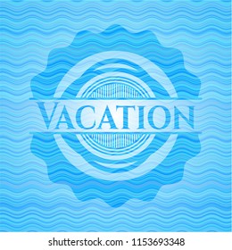 Vacation sky blue water style badge.