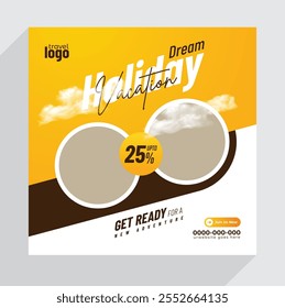 Vacation social media poster with luxuries place