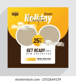 Vacation social media poster with luxuries place