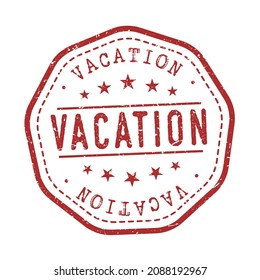 Vacation Stamp Retro Postmark. Silhouette Postal Passport. Holiday Seal Round Vector Icon. Badge Vintage Postage Design.