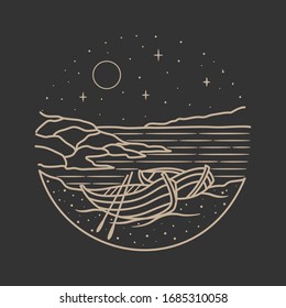 ilustración artística vectorial de la playa de verano vacacional. vector aislado.