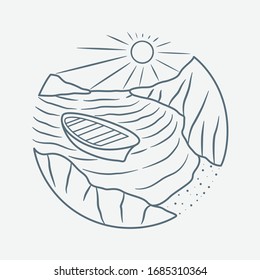 ilustración artística vectorial de la playa de verano vacacional. vector aislado.