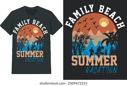 vacation  of summer family beach t shirt design