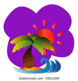 Vacation - Summer holiday.The modern symbol of holiday in summer.