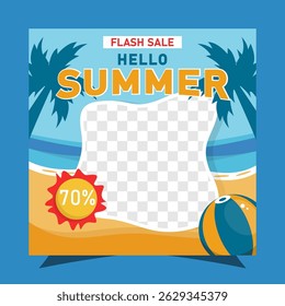 Vacation Summer Sale Social Media Post Banner Template