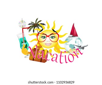 Vacation sun banner