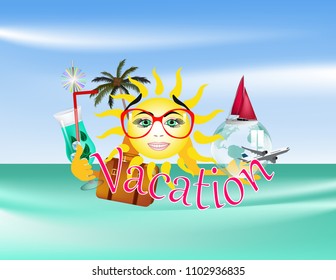 Vacation sun banner