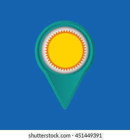 vacation surf beach recreation game isolated, vector illustration