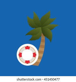 vacation surf beach recreation game isolated, vector illustration