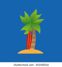 vacation surf beach recreation game isolated, vector illustration
