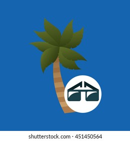 vacation surf beach recreation game isolated, vector illustration