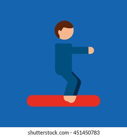 vacation surf beach recreation game isolated, vector illustration