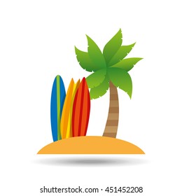 vacation surf beach recreation game isolated, vector illustration