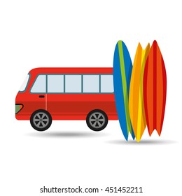 vacation surf beach recreation game isolated, vector illustration