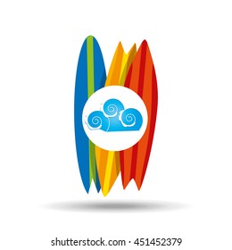vacation surf beach recreation game isolated, vector illustration