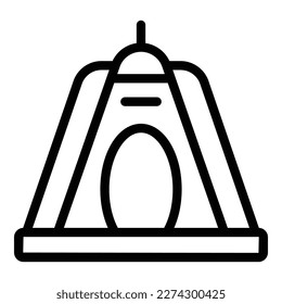 Vector de contorno de icono de la tienda de vacaciones. Casa forestal. Lote de tarjetas