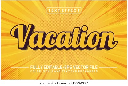 Vacation text effect editable template