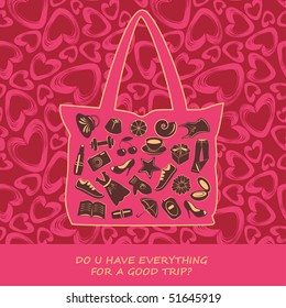 vacation things advertisement, vector