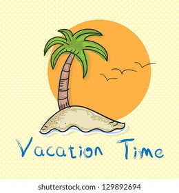 Vacation Time, summer, sun icons. Vector Illustration
